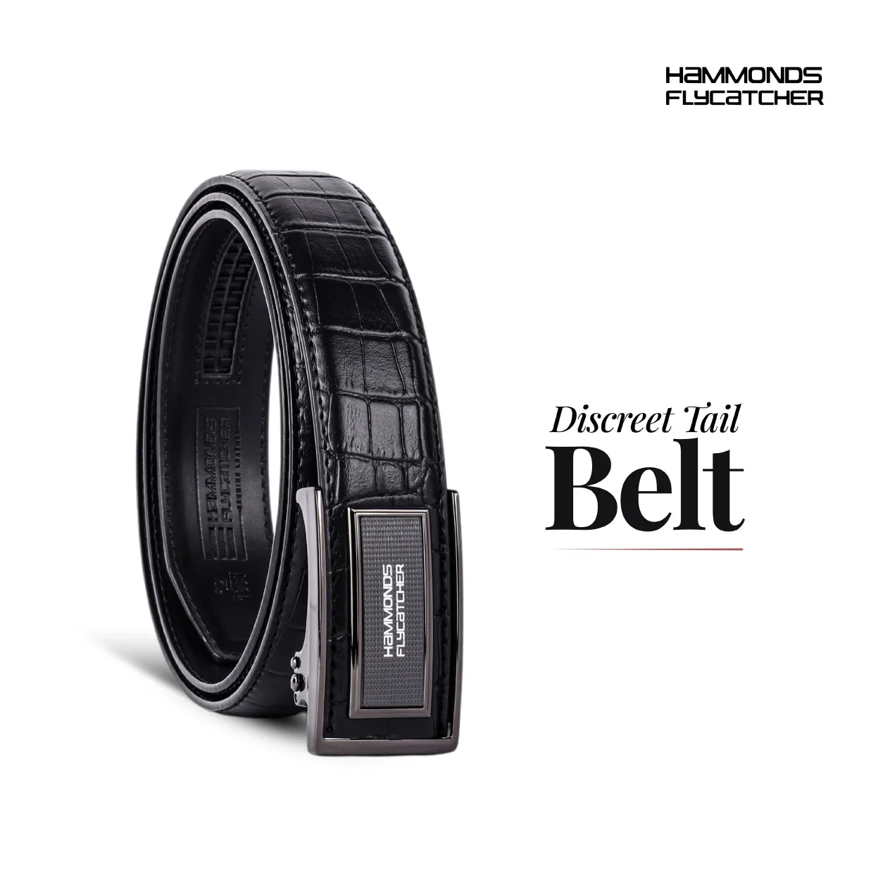 Men's Premium Leather Belt with Auto Lock, Slide Lock & Hidden Tail - Stylish Everyday Wear