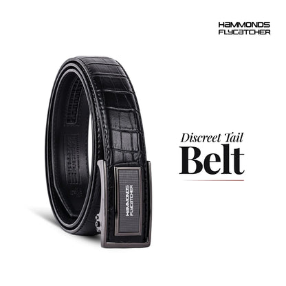 Men's Premium Leather Belt with Auto Lock, Slide Lock & Hidden Tail - Stylish Everyday Wear