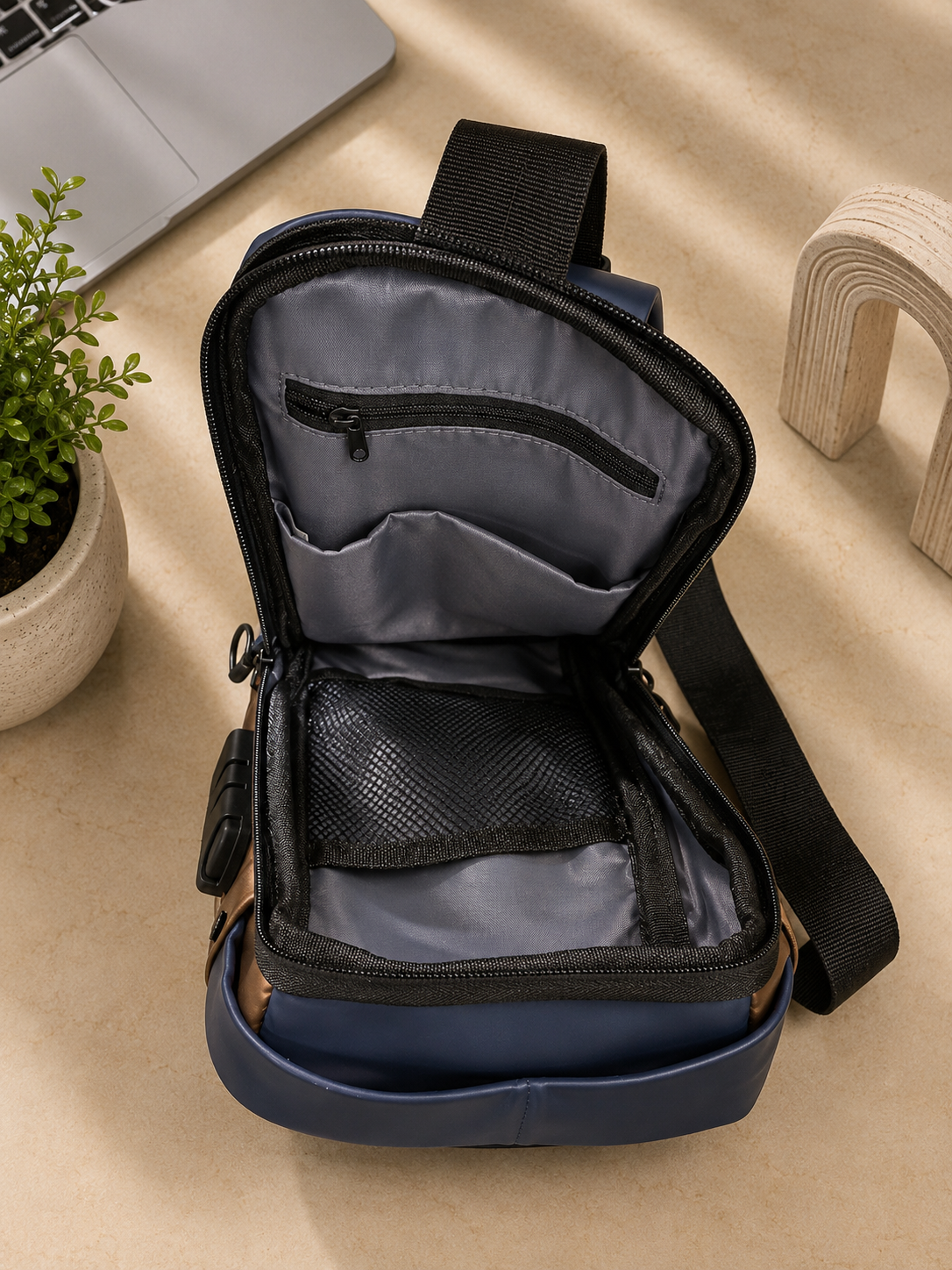 Unisex Sling Bag, Black, Crossbody Chest Bag for Travel and Daily Use
