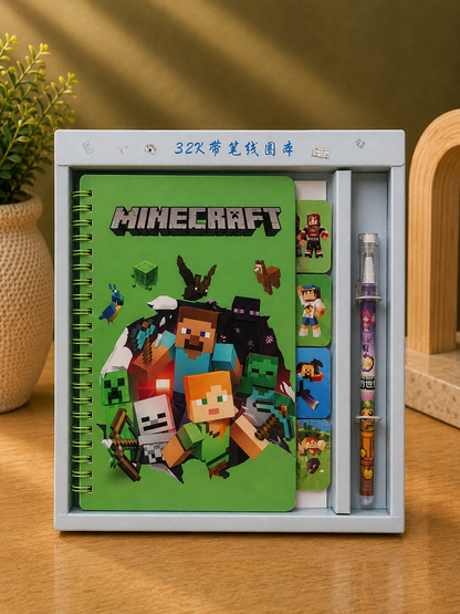 Minecraft / Rezende Themed Spiral Diary & Pen Gift Set