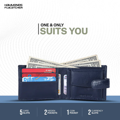 Men's Leather Wallet - 5 Card Slots, 2 Currency Pockets, RFID Protection - Perfect Gift for Valentine's, Father's Day, Birthdays