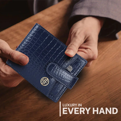 Men's Leather Wallet - 5 Card Slots, 2 Currency Pockets, RFID Protection - Perfect Gift for Valentine's, Father's Day, Birthdays