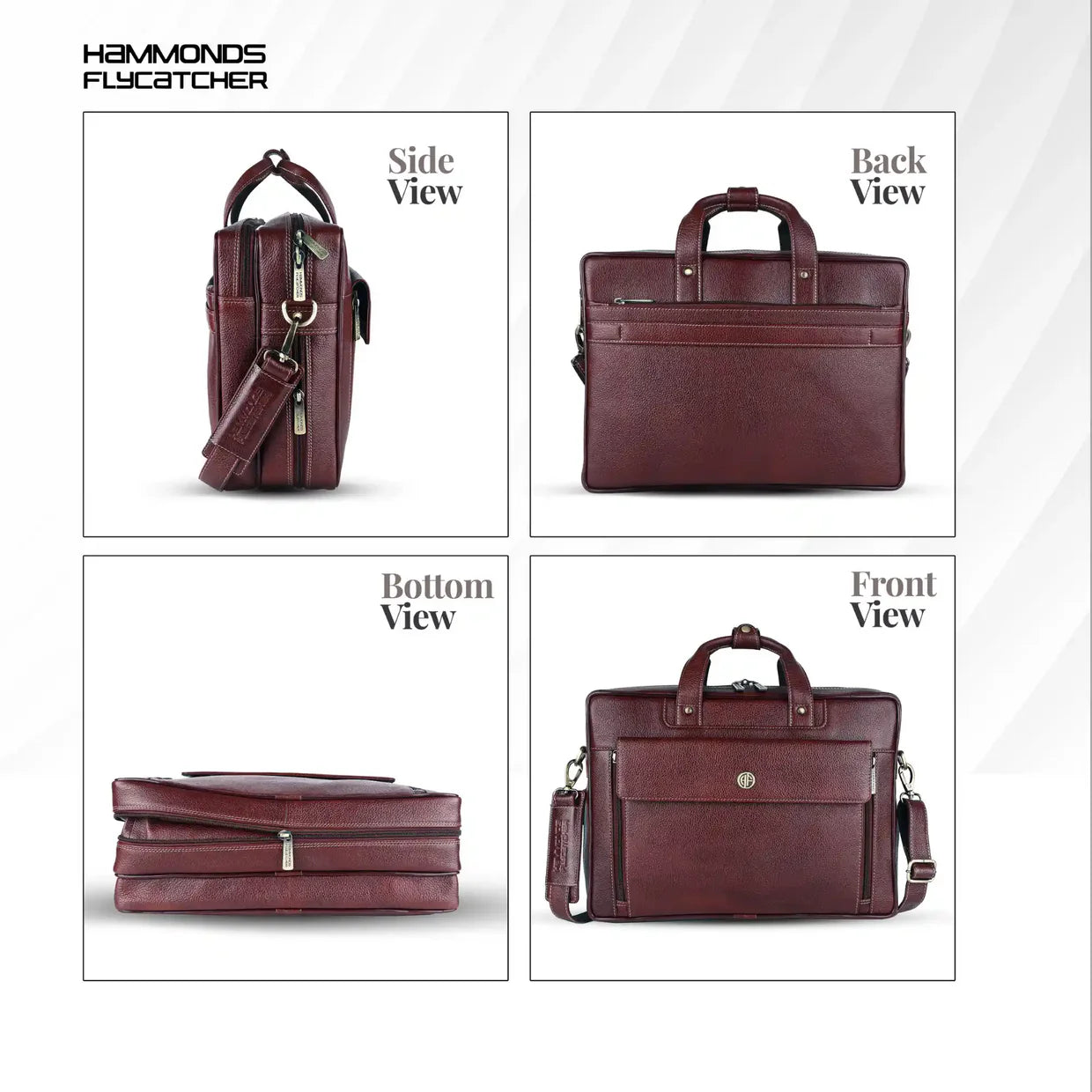 Genuine Leather Expandable Laptop Bag for Men with Adjustable Strap - Fits Upto 15.6" Laptop/MacBook - 1 Year Warranty