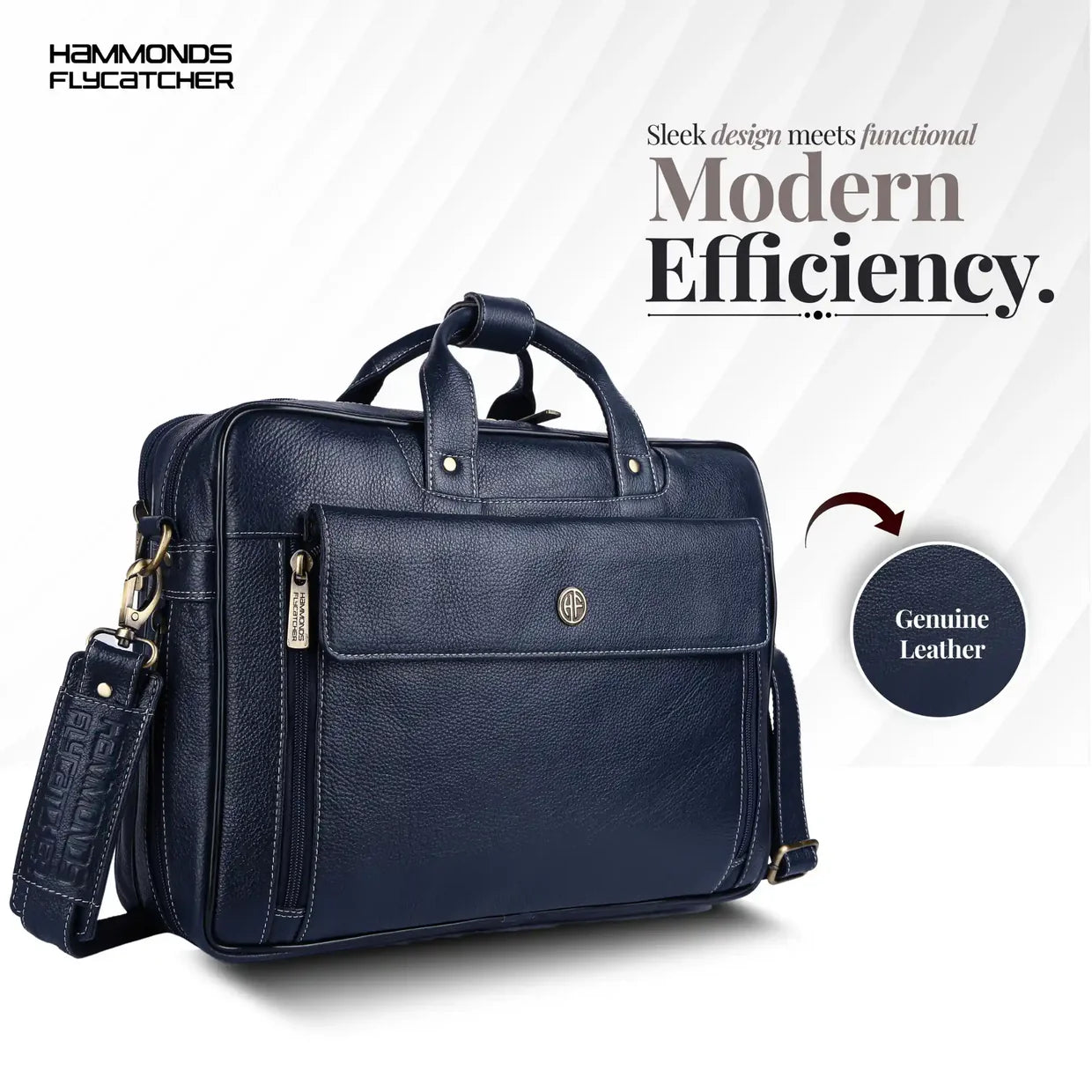 Genuine Leather Expandable Laptop Bag for Men with Adjustable Strap - Fits Upto 15.6" Laptop/MacBook - 1 Year Warranty