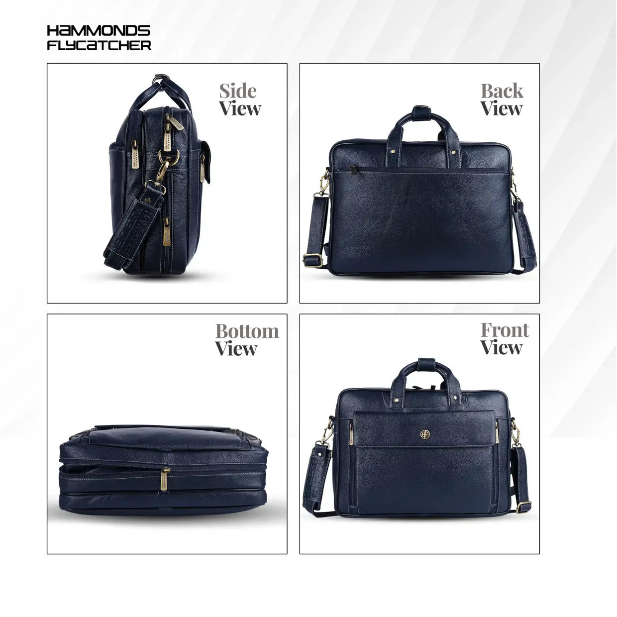 Genuine Leather Expandable Laptop Bag for Men with Adjustable Strap - Fits Upto 15.6" Laptop/MacBook - 1 Year Warranty