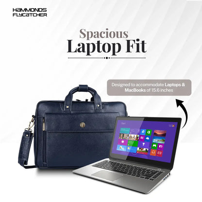 Genuine Leather Expandable Laptop Bag for Men with Adjustable Strap - Fits Upto 15.6" Laptop/MacBook - 1 Year Warranty