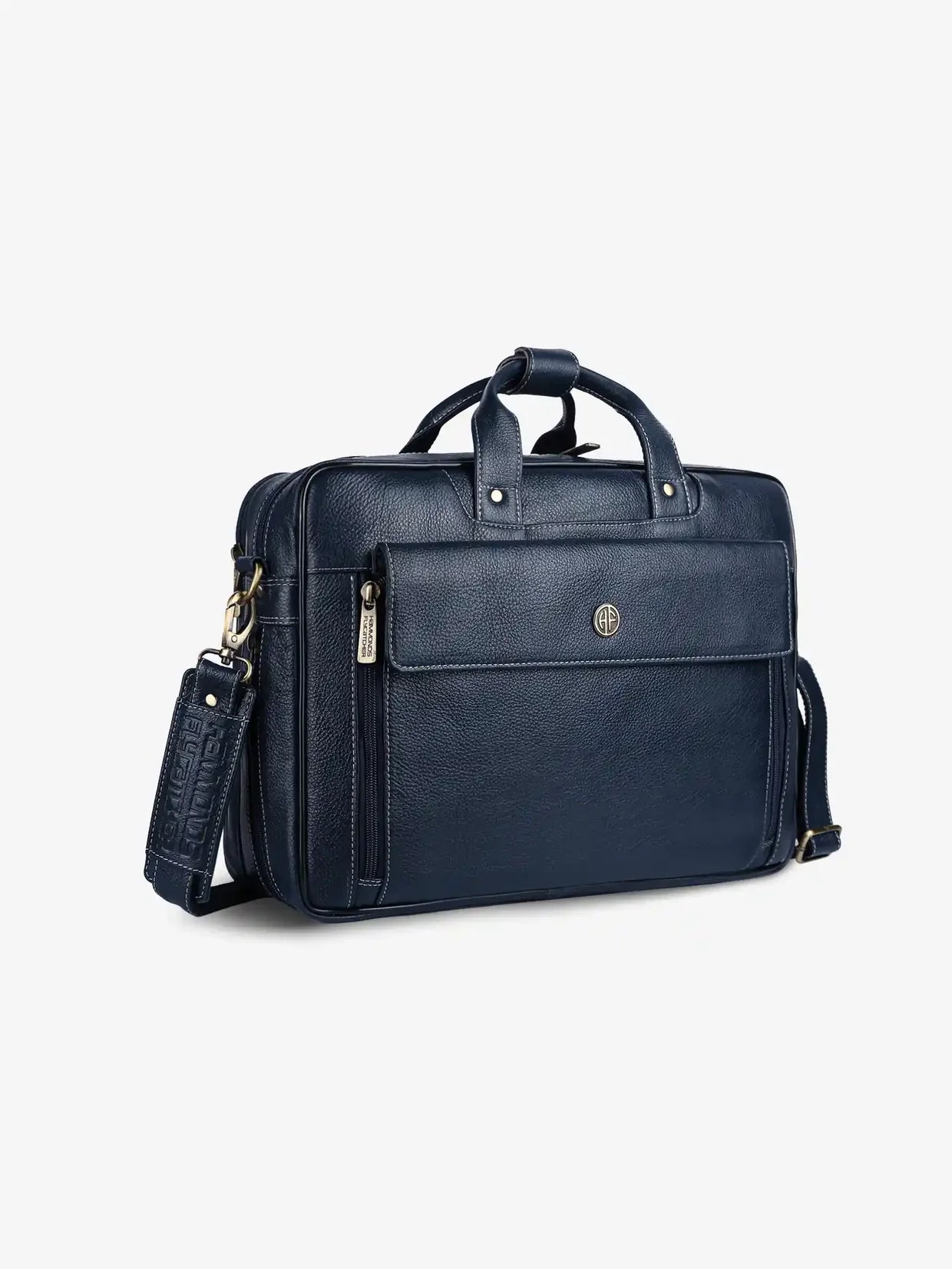 Genuine Leather Expandable Laptop Bag for Men with Adjustable Strap - Fits Upto 15.6" Laptop/MacBook - 1 Year Warranty