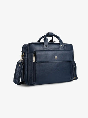 Genuine Leather Expandable Laptop Bag for Men with Adjustable Strap - Fits Upto 15.6" Laptop/MacBook - 1 Year Warranty