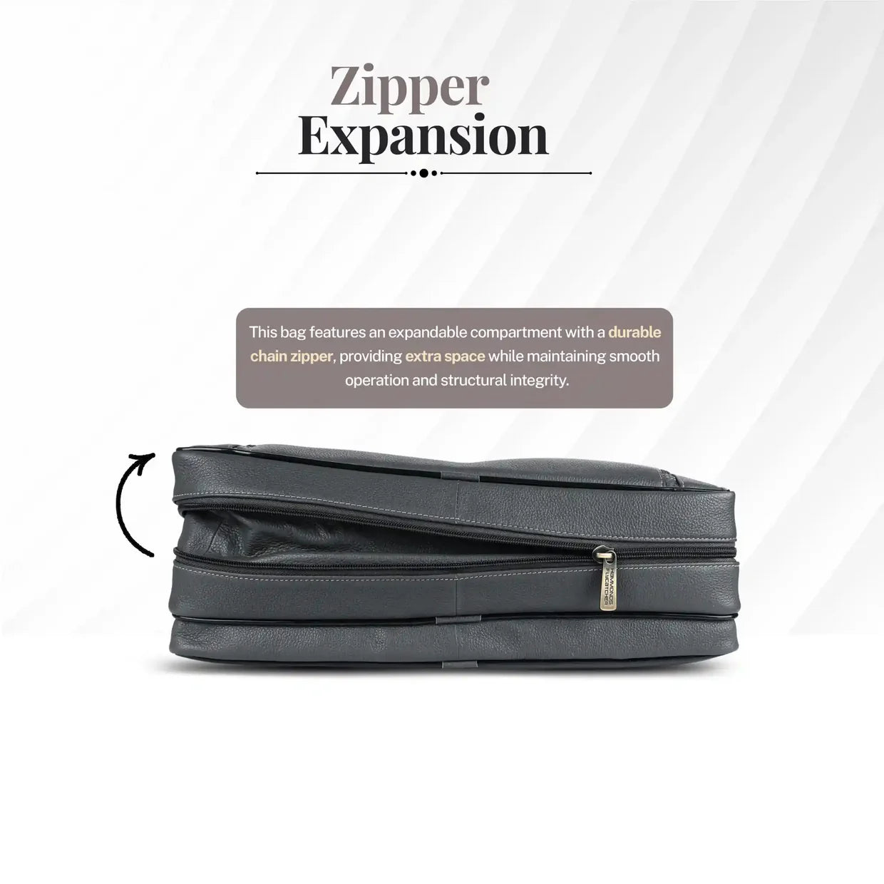 Genuine Leather Expandable Laptop Bag for Men with Adjustable Strap - Fits Upto 15.6" Laptop/MacBook - 1 Year Warranty