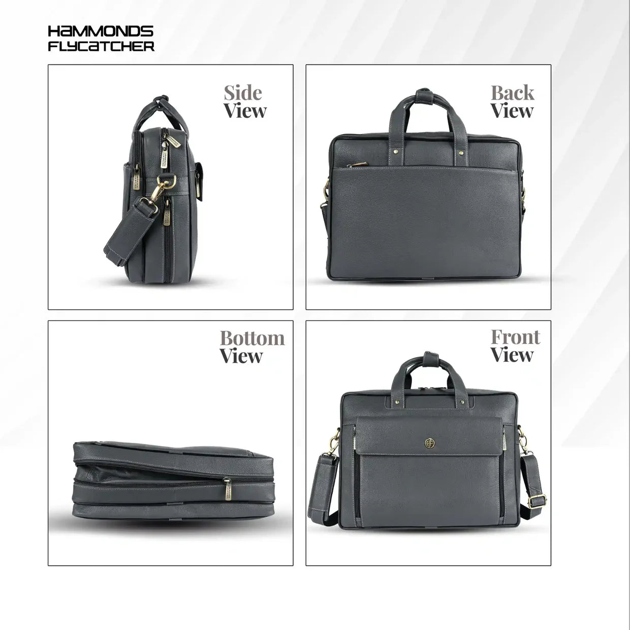 Genuine Leather Expandable Laptop Bag for Men with Adjustable Strap - Fits Upto 15.6" Laptop/MacBook - 1 Year Warranty
