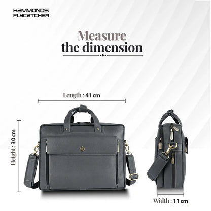 Genuine Leather Expandable Laptop Bag for Men with Adjustable Strap - Fits Upto 15.6" Laptop/MacBook - 1 Year Warranty