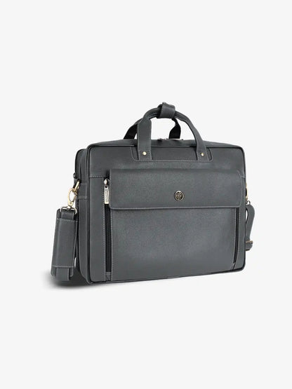 Genuine Leather Expandable Laptop Bag for Men with Adjustable Strap - Fits Upto 15.6" Laptop/MacBook - 1 Year Warranty