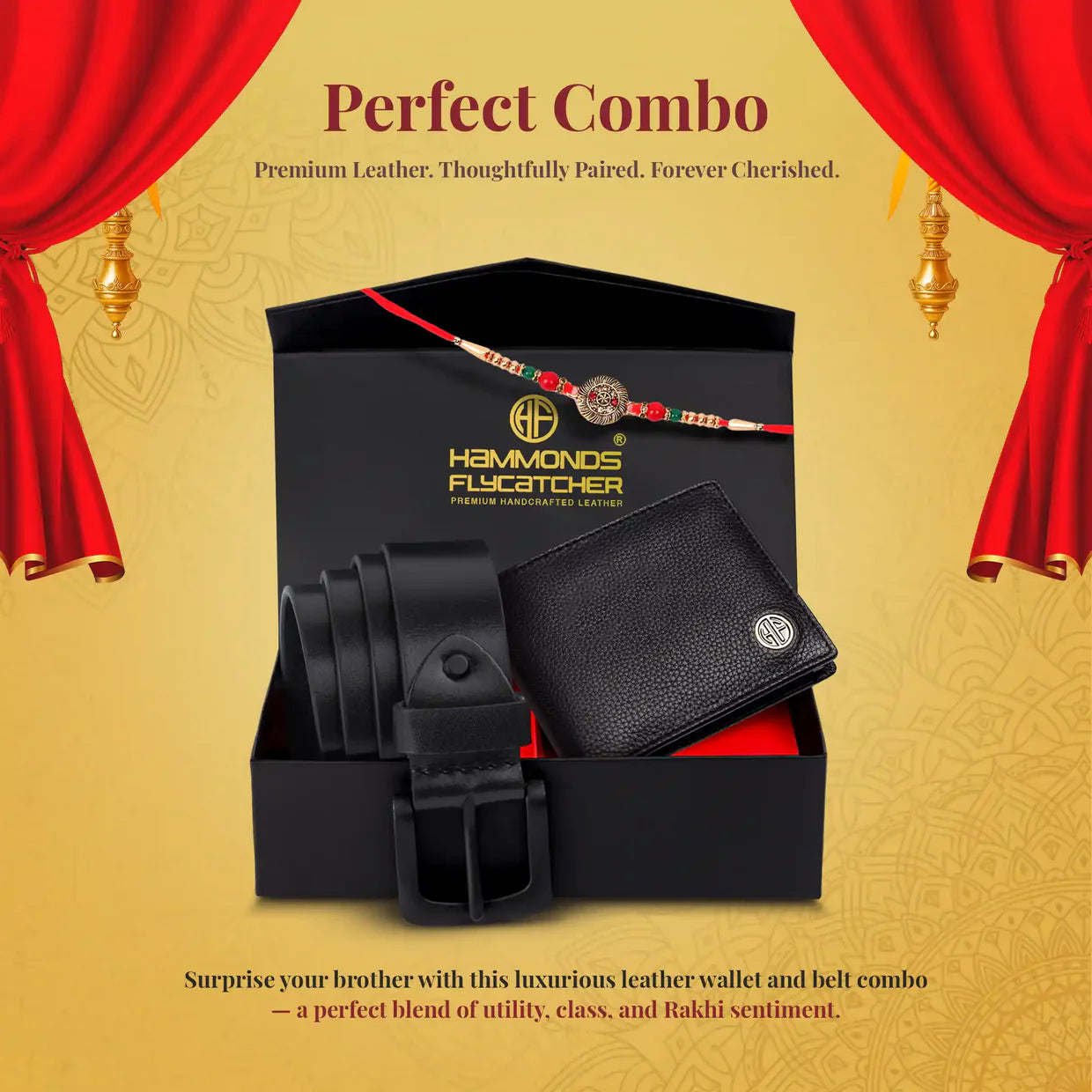 Men's Leather Gift Set Combo: Wallet & Belt - Birthday, Anniversary, Father's Day or Raksha Bandhan Gift