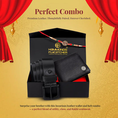Men's Leather Gift Set Combo: Wallet & Belt - Birthday, Anniversary, Father's Day or Raksha Bandhan Gift