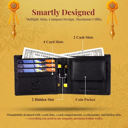 Men's Leather Gift Set Combo: Wallet & Belt - Birthday, Anniversary, Father's Day or Raksha Bandhan Gift