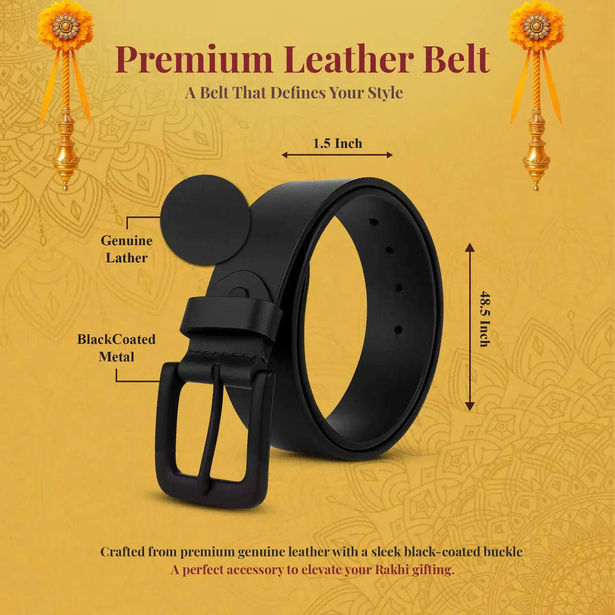 Men's Leather Gift Set Combo: Wallet & Belt - Birthday, Anniversary, Father's Day or Raksha Bandhan Gift