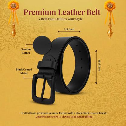Men's Leather Gift Set Combo: Wallet & Belt - Birthday, Anniversary, Father's Day or Raksha Bandhan Gift