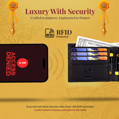 Men's Leather Gift Set Combo: Wallet & Belt - Birthday, Anniversary, Father's Day or Raksha Bandhan Gift